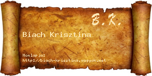 Biach Krisztina névjegykártya